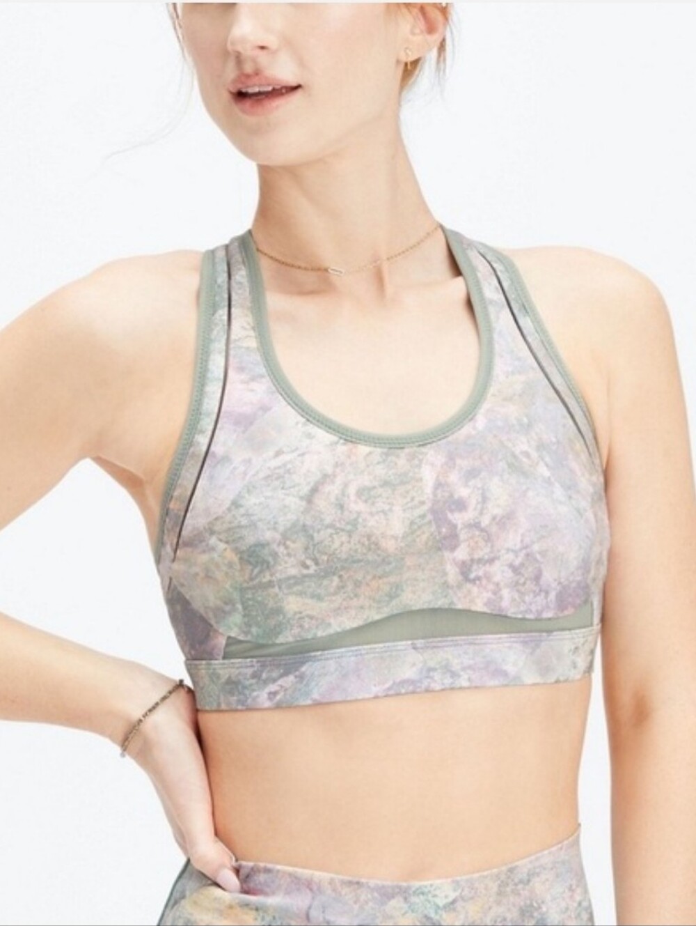 Fabletics Belle High Impact Sports Bra Watercolor Floral Est XS-Small